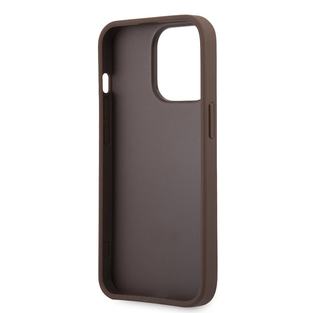 Guess iPhone 13 Pro Max Orjinal Lisanslı PU Deri 4G Desenli Metal Büyük 4G ve Yazı Logolu Telefon Kılıfı - 23 Guess iPhone 13 Pro Max Orjinal Lisanslı PU Deri 4G Desenli Metal Büyük 4G ve Yazı Logolu Telefon Kılıfı - 23